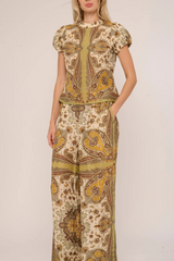 Ava Top in Kaleidoscope Scarf Print Top