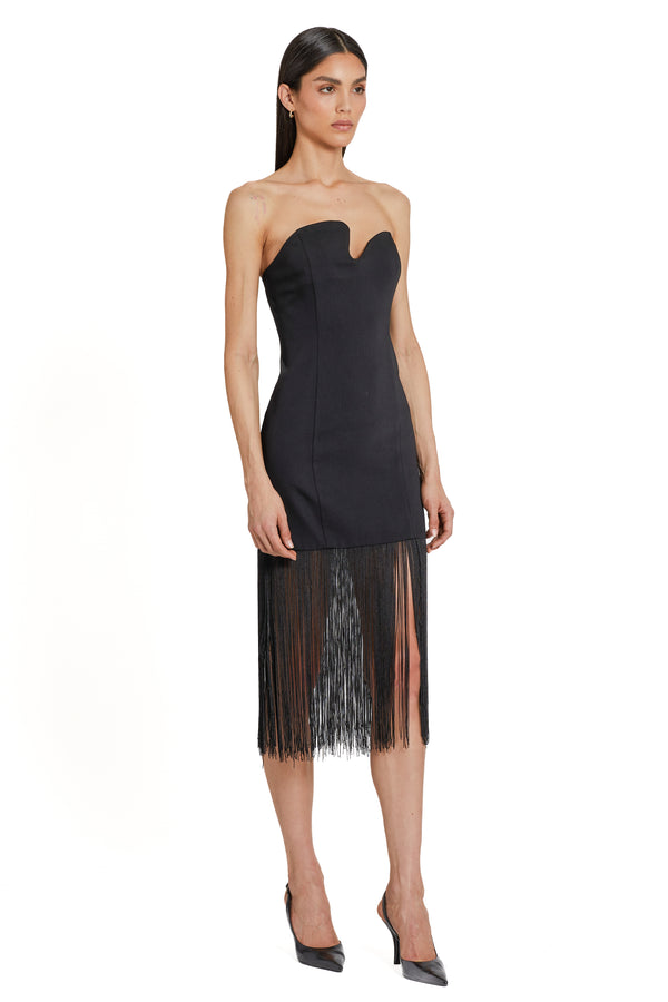 Dark Slate Gray Puzzle Fringe Dress Formal Dress