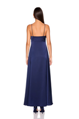White Smoke Satin Slip Dress Maxi Dress