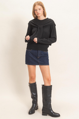 Misty Rose Cozy Wrap Sweater Sweater