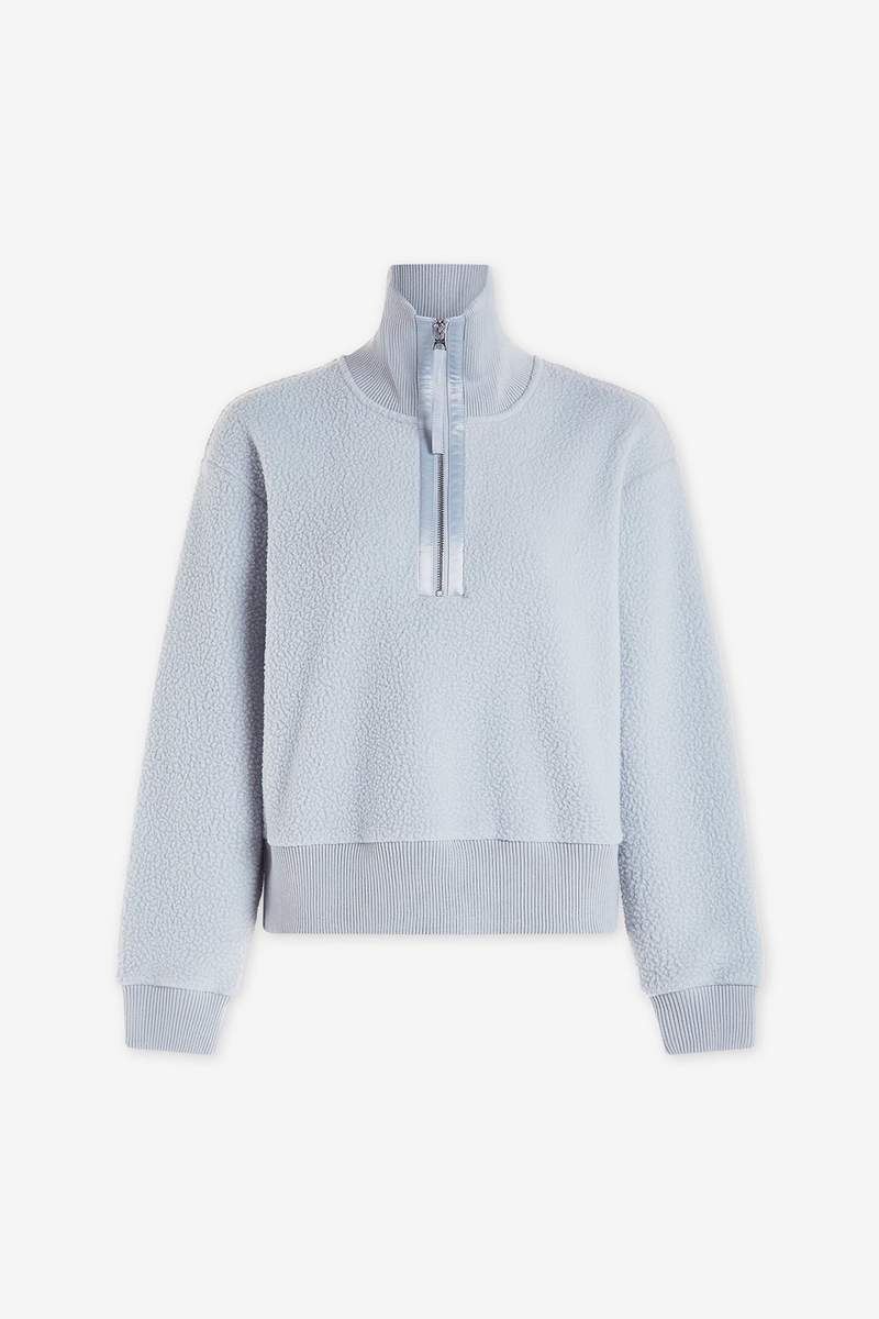 Lavender Roselle Half Zip Fleece Sweater