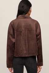 Light Gray All Day Cropped Suede Jacket Jacket