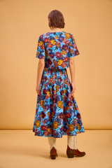 Tan Harrison Skirt in Marfa Bloom Midi Skirt