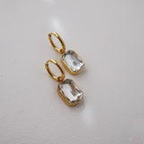 Gray Naomi Hoops - White | Zircon Drop Hoops Earrings