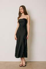 Light Gray Sweet Nothing Strapless Lace Midi Dress Midi Dress