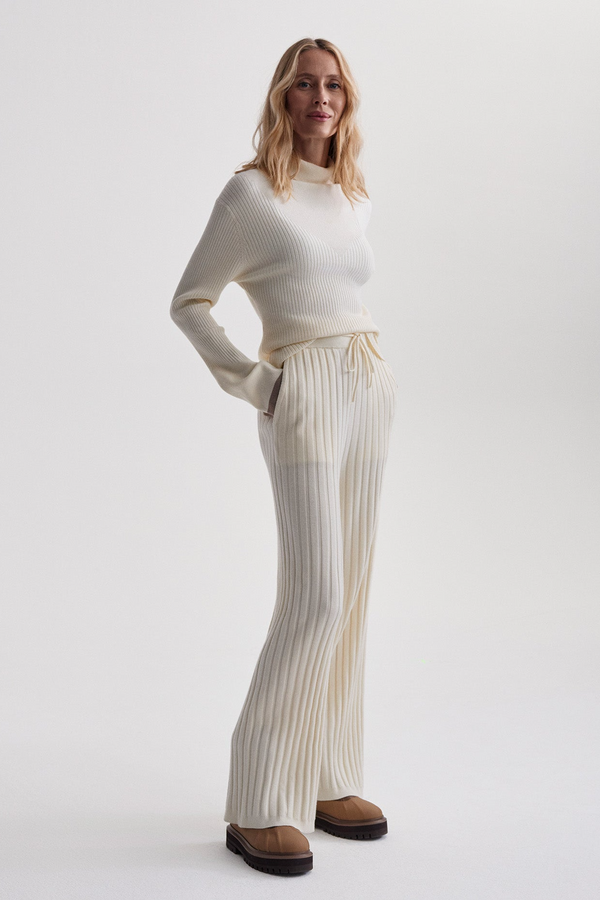 Light Gray Simeon Wide Rib Knit Trouser Pant