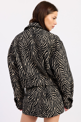 White Smoke Bad Reputation Zebra Jacquard Jacket Jacket