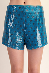 Light Gray Dot To Dot Sequin Mini Shorts Short