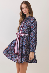 Light Gray Medallion Maven Mini Dress Mini Dress