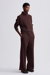 Light Gray Brushed Rib Wide Leg Pant 28 Pant