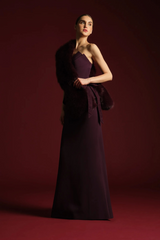 Black Kay Faux Fox Asymmetric Stole Shawl