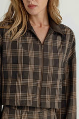 Dark Olive Green Ellis Jacket in Ashwood Plaid Jacket