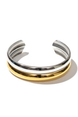 White Smoke Waterproof Twin Two -Tone Cuff Bracelet