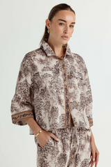 Lavender Simona Shirt in Parchment Garden Shirt