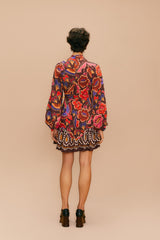 Tan Bright Flora Mini Dress Mini Dress