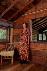 Saddle Brown Garden Bloom Blush Maxi Dress Maxi Dress