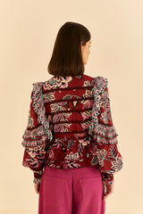 Black Pineapple Inspiration Blouse Top