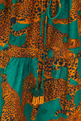 Dark Slate Gray Artsy Leopards Long Sleeve Mini Dress Mini Dress