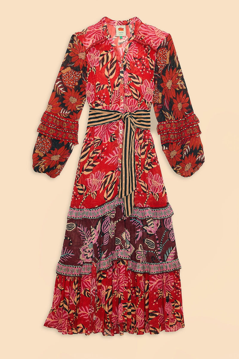 Bisque Mixed Florals Maxi Dress Maxi Dress
