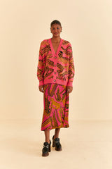 Wheat Croco Midi Skirt Skirt