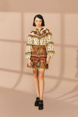 Tan Ainika Floral Ruffle Mini Dress Mini Dress