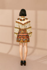 Tan Ainika Floral Ruffle Mini Dress Mini Dress