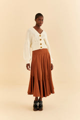 Wheat Bubble Knit Cardigan Sweater