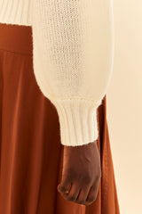 Dark Red Bubble Knit Cardigan Sweater