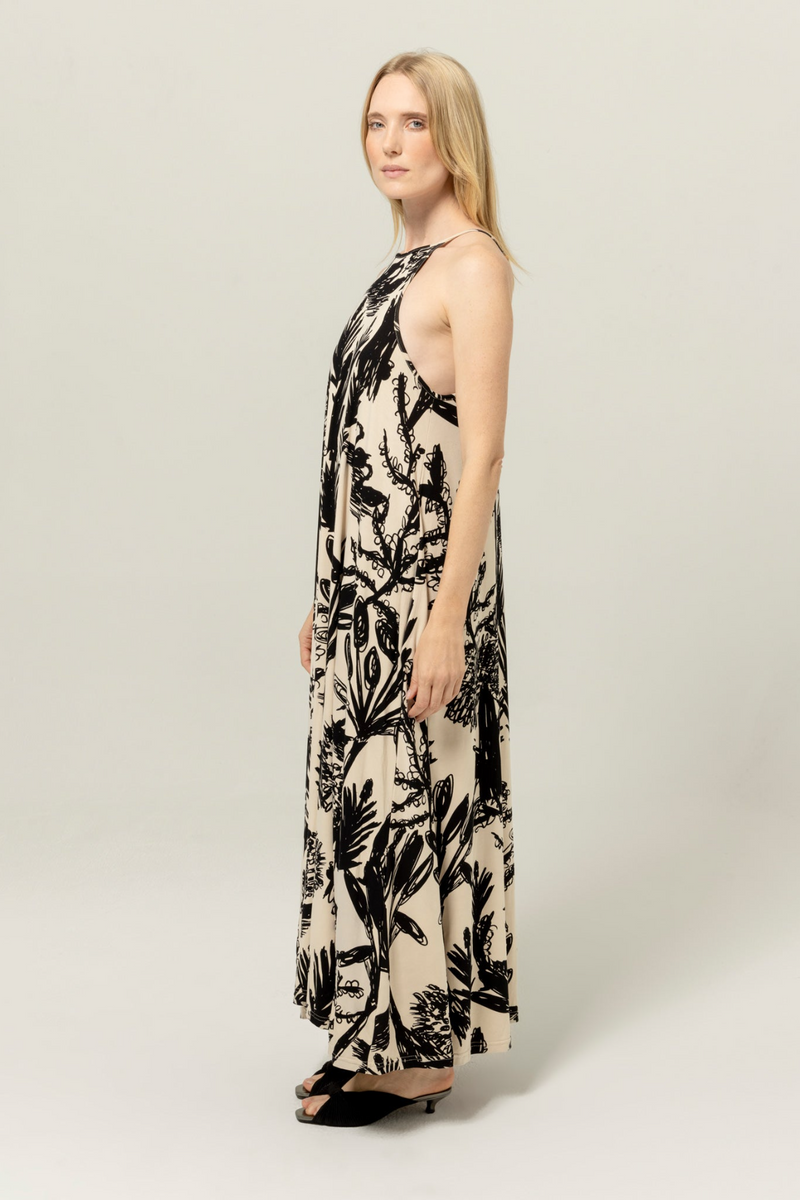 Light Gray Newport Dress in Lagoon Maxi Dress