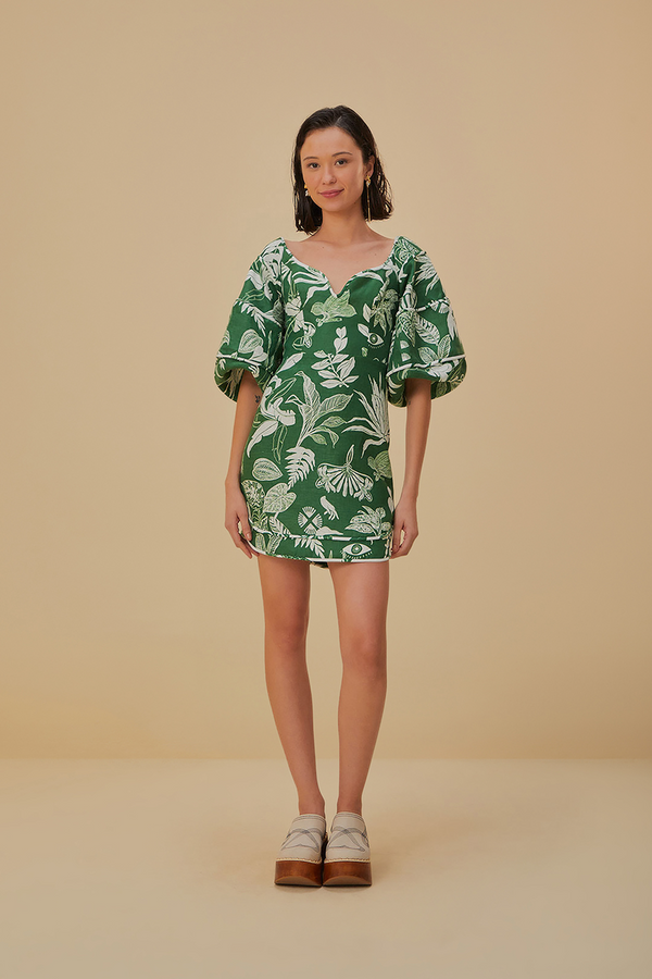 Tan Forest Soul Linen Mini Dress Mini Dress