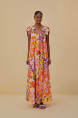 Tan Lee Floral Detail Maxi Dress Maxi Dress