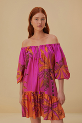 Tan Beach Forest Pink Mini Dress Mini Dress