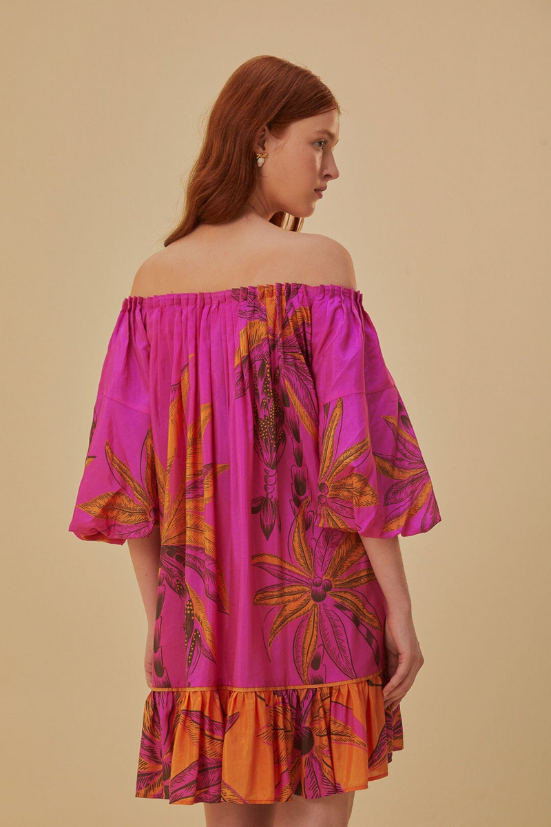 Tan Beach Forest Pink Mini Dress Mini Dress