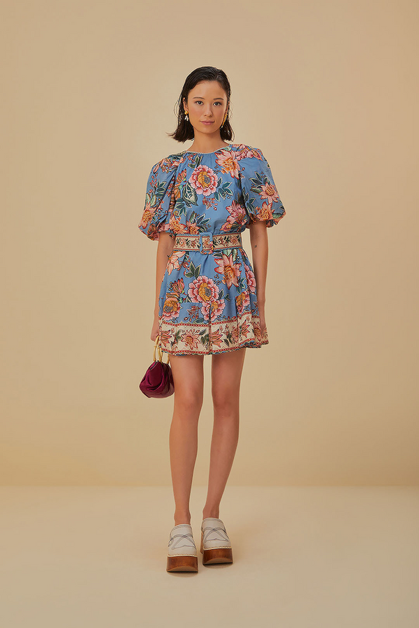 Tan Wonderful Bouquet Mini Dress Mini Dress