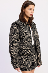 Lavender Blush Bad Reputation Zebra Jacquard Jacket Jacket