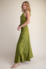 Light Gray The Look Of Love Satin Maxi