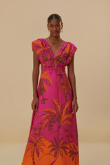Tan Beach Forest Pink Maxi Dress maxi dress