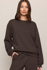 Dark Slate Gray Classic Boyfriend Sweatshirt Sweater