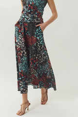 Light Gray Nemy Skirt in Brown/Multi Midi Skirt
