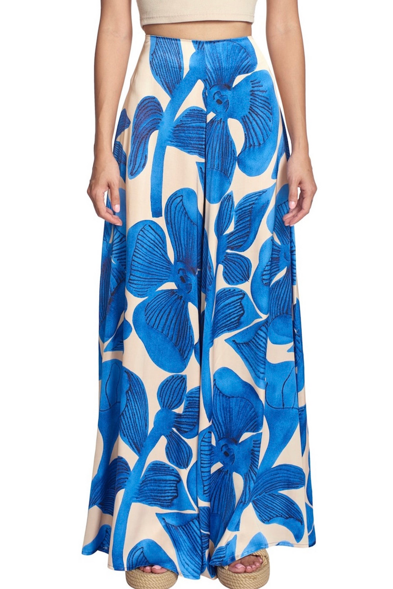 The Grace Pant in Blue Flower