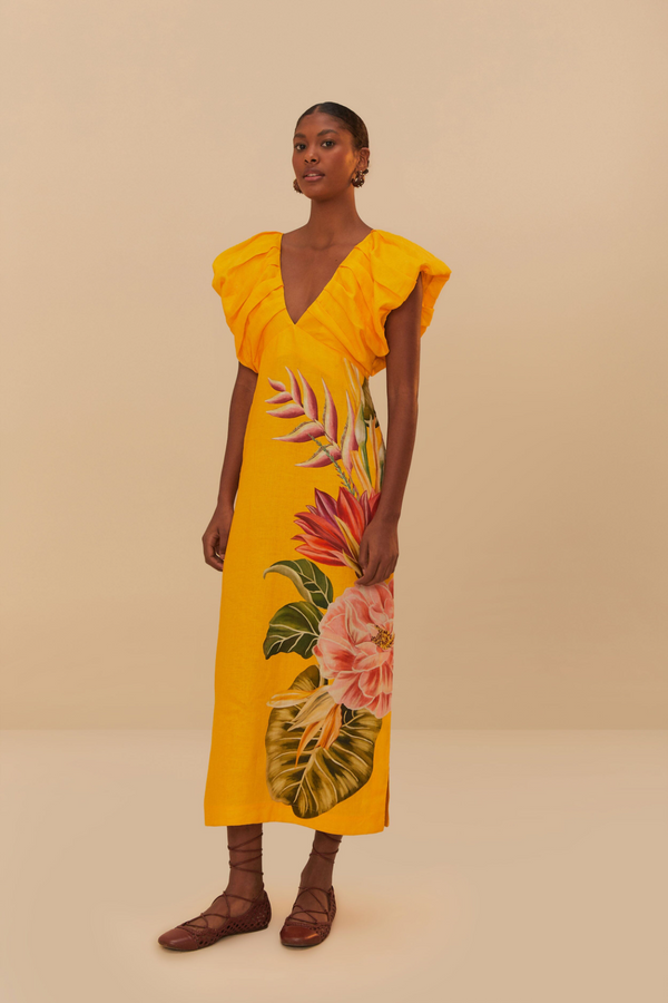 Spring Awakening Off White Midi Dress
