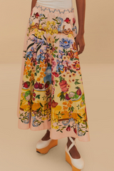 Pink Garden Terrace Midi Skirt