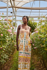Maritime Magic Off White Sleeveless Maxi Dress