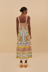 Maritime Magic Off White Sleeveless Maxi Dress