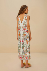 Delicate Forest Off White Maxi Dress