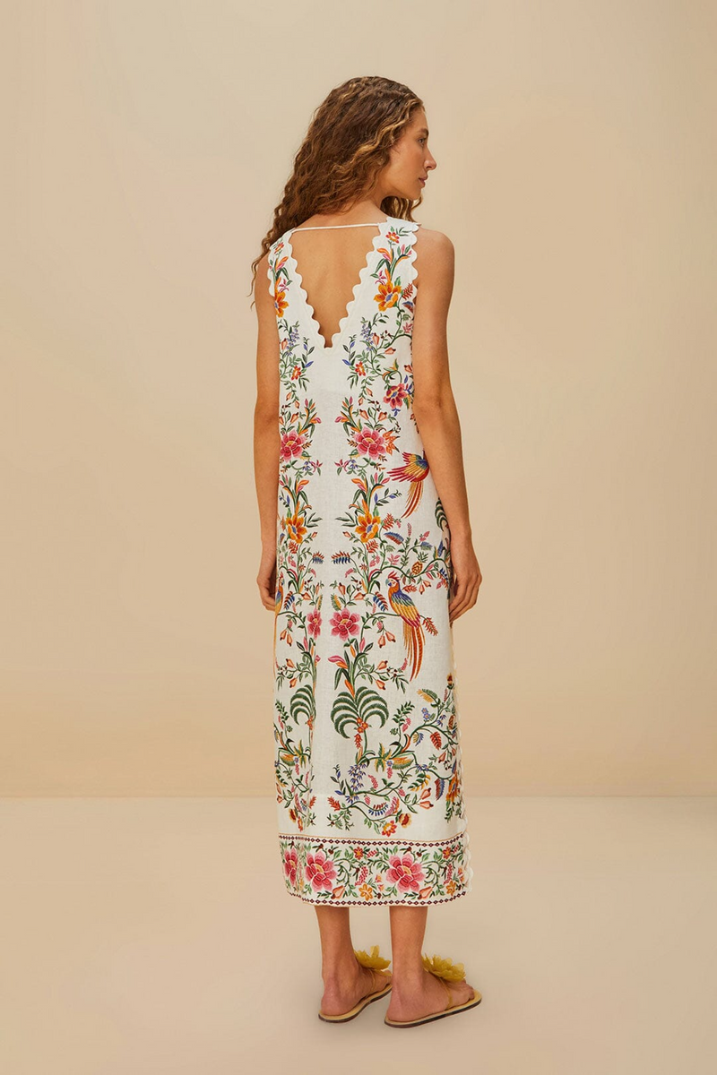 Delicate Forest Off White Maxi Dress