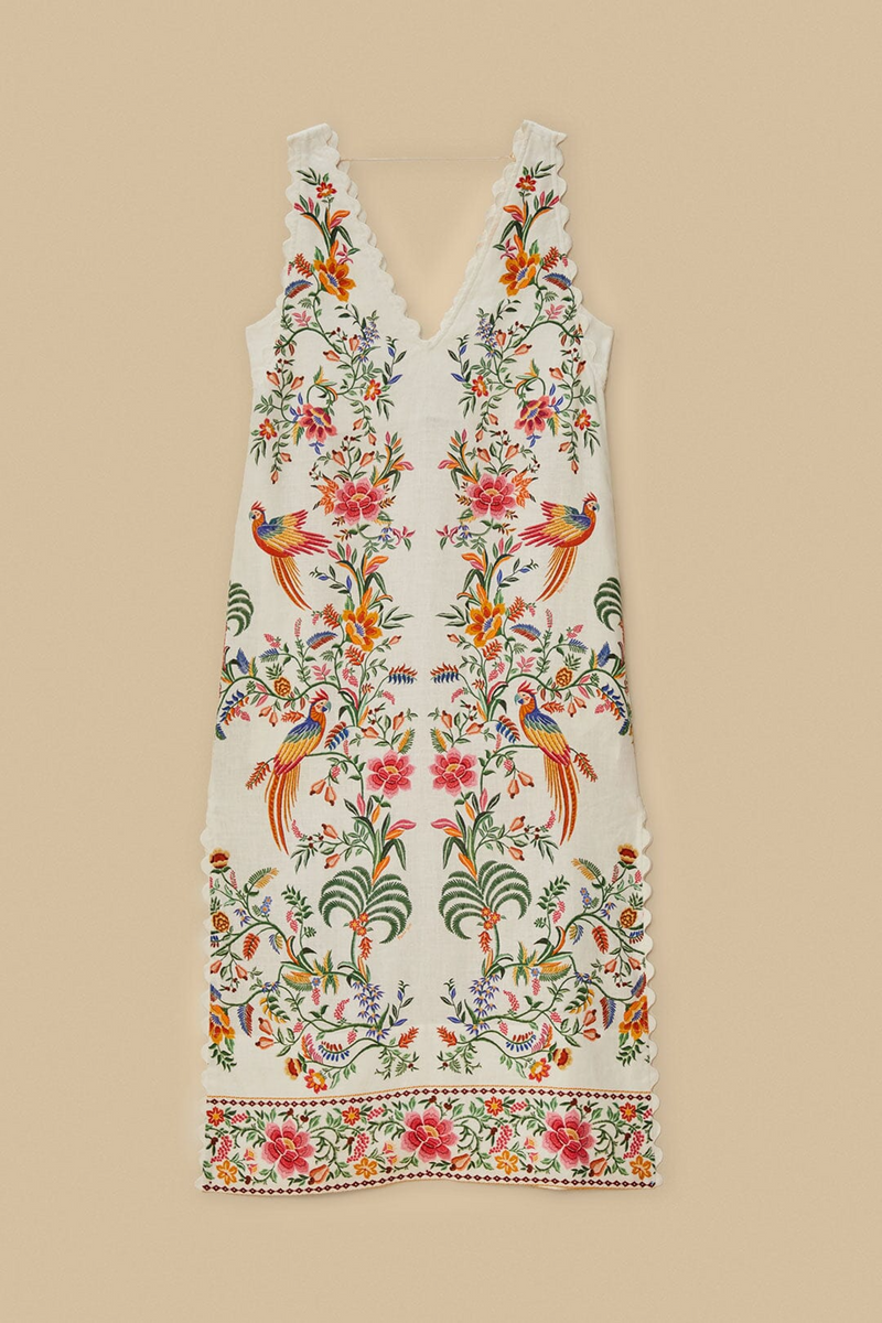 Delicate Forest Off White Maxi Dress