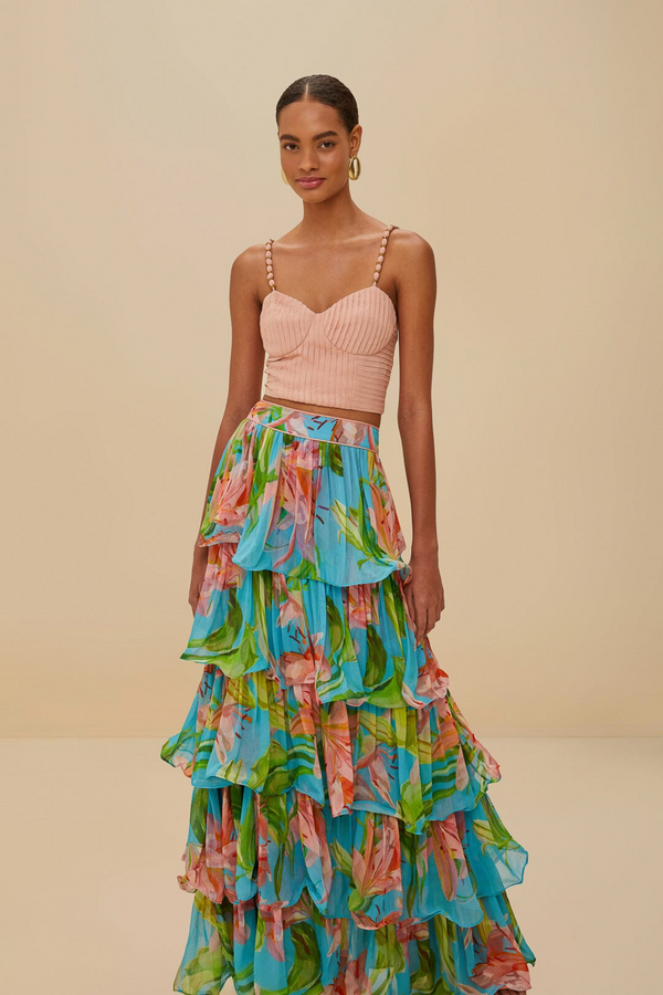 Lily Bloom Blue Maxi Skirt