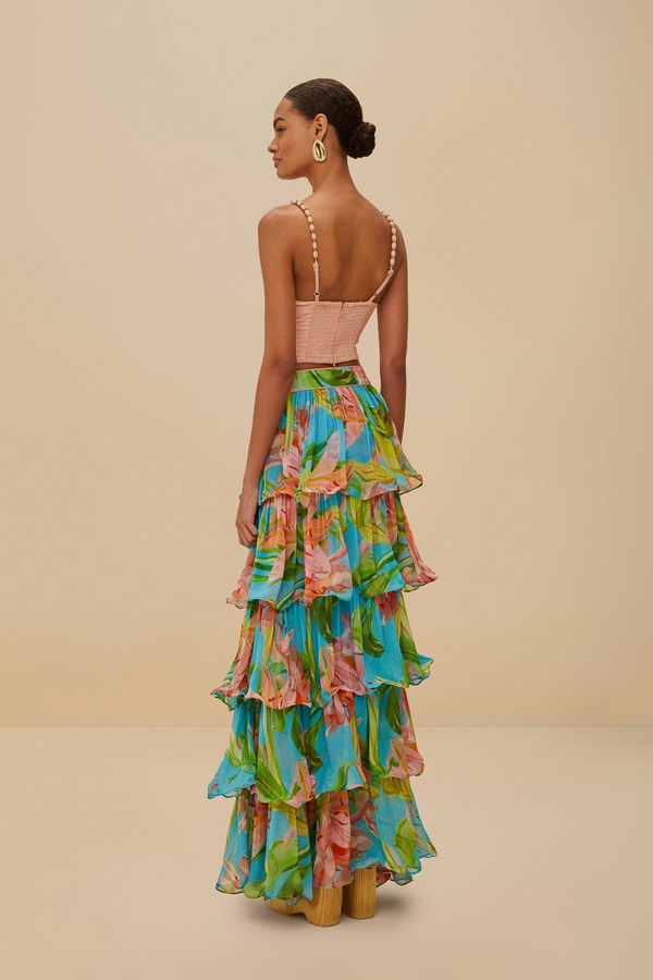 Lily Bloom Blue Maxi Skirt