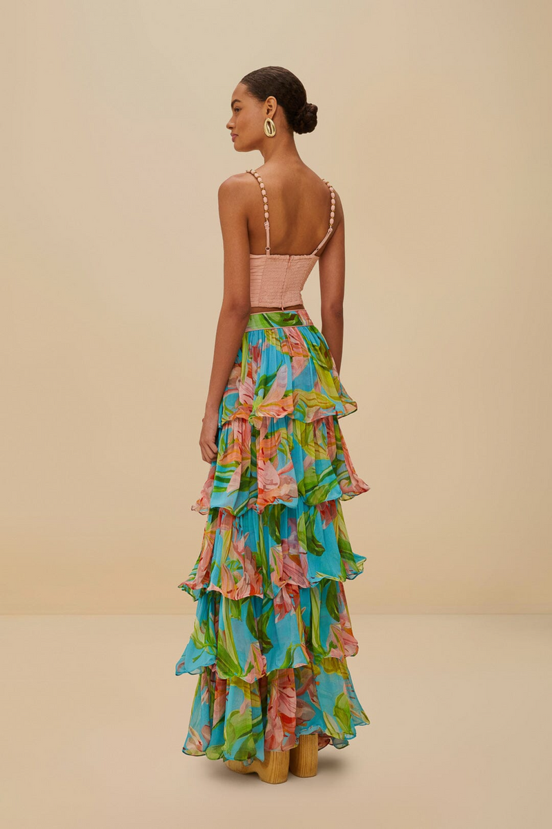 Lily Bloom Blue Maxi Skirt